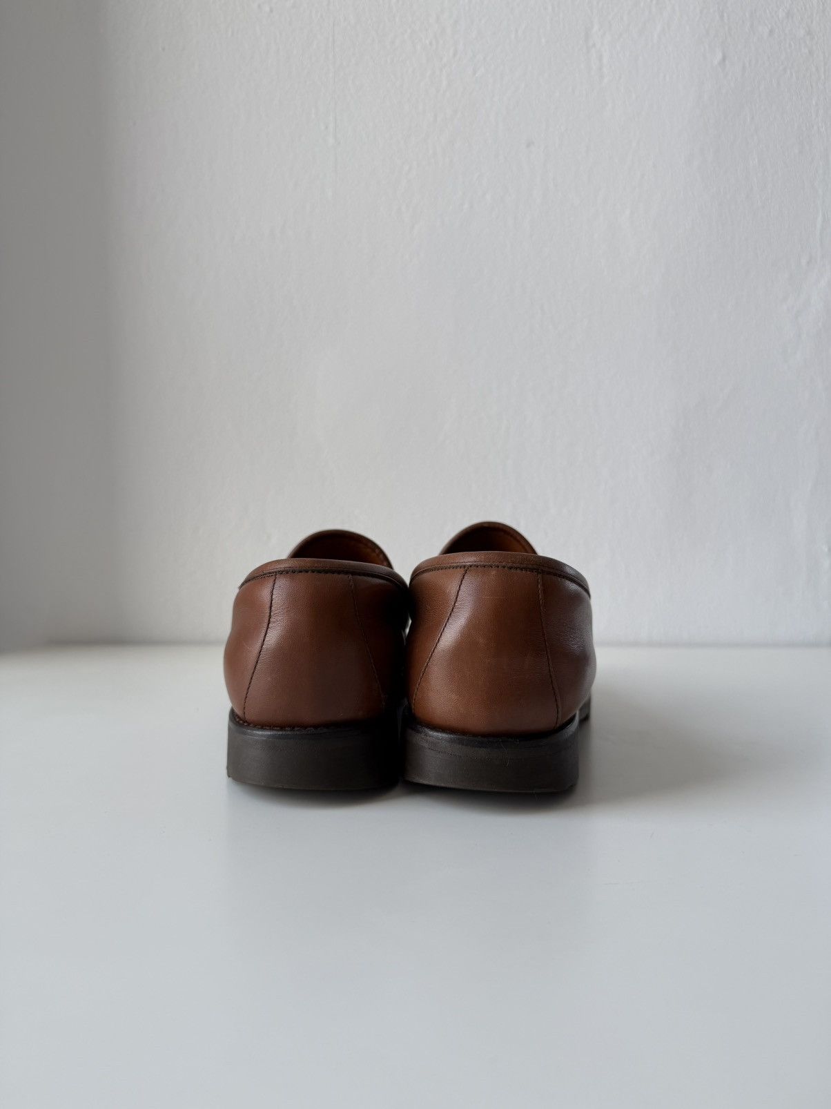 Gucci leather horsebit loafers on a thick notched sole