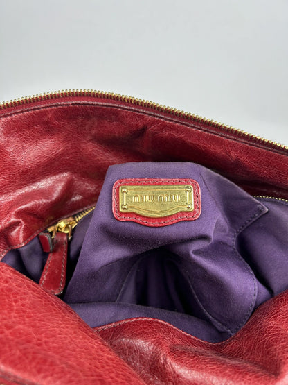 Miu miu vitello bow bag in red