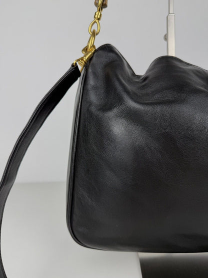 Vintage 80s Gucci bamboo top handle hobo handbag
