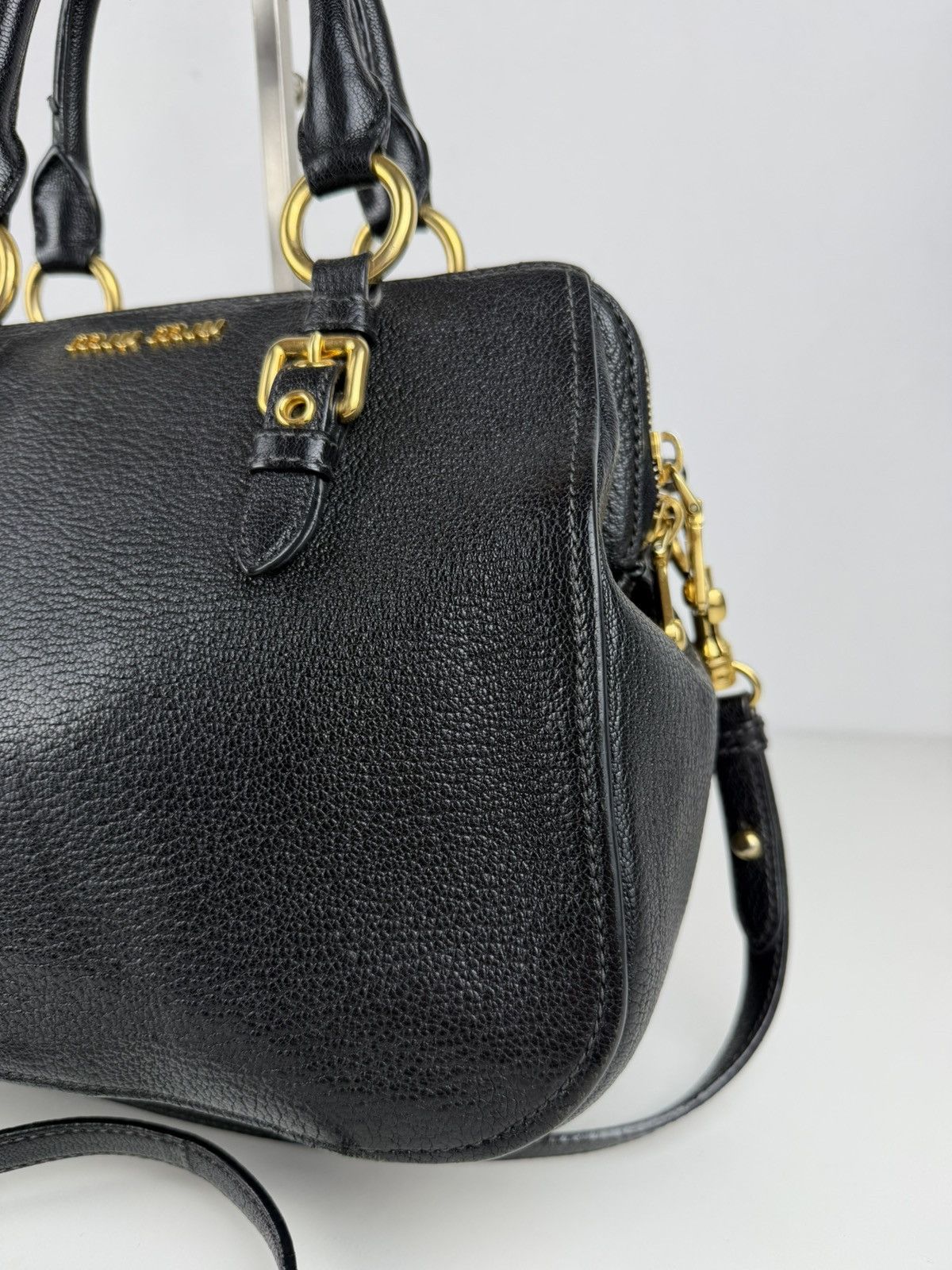 Miu miu madras leather mini boston bag