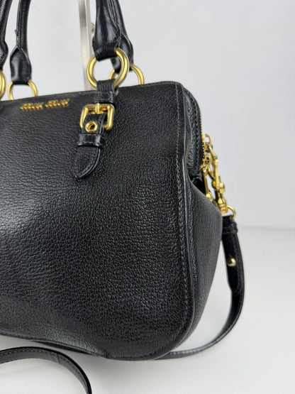 Miu miu madras leather mini boston bag