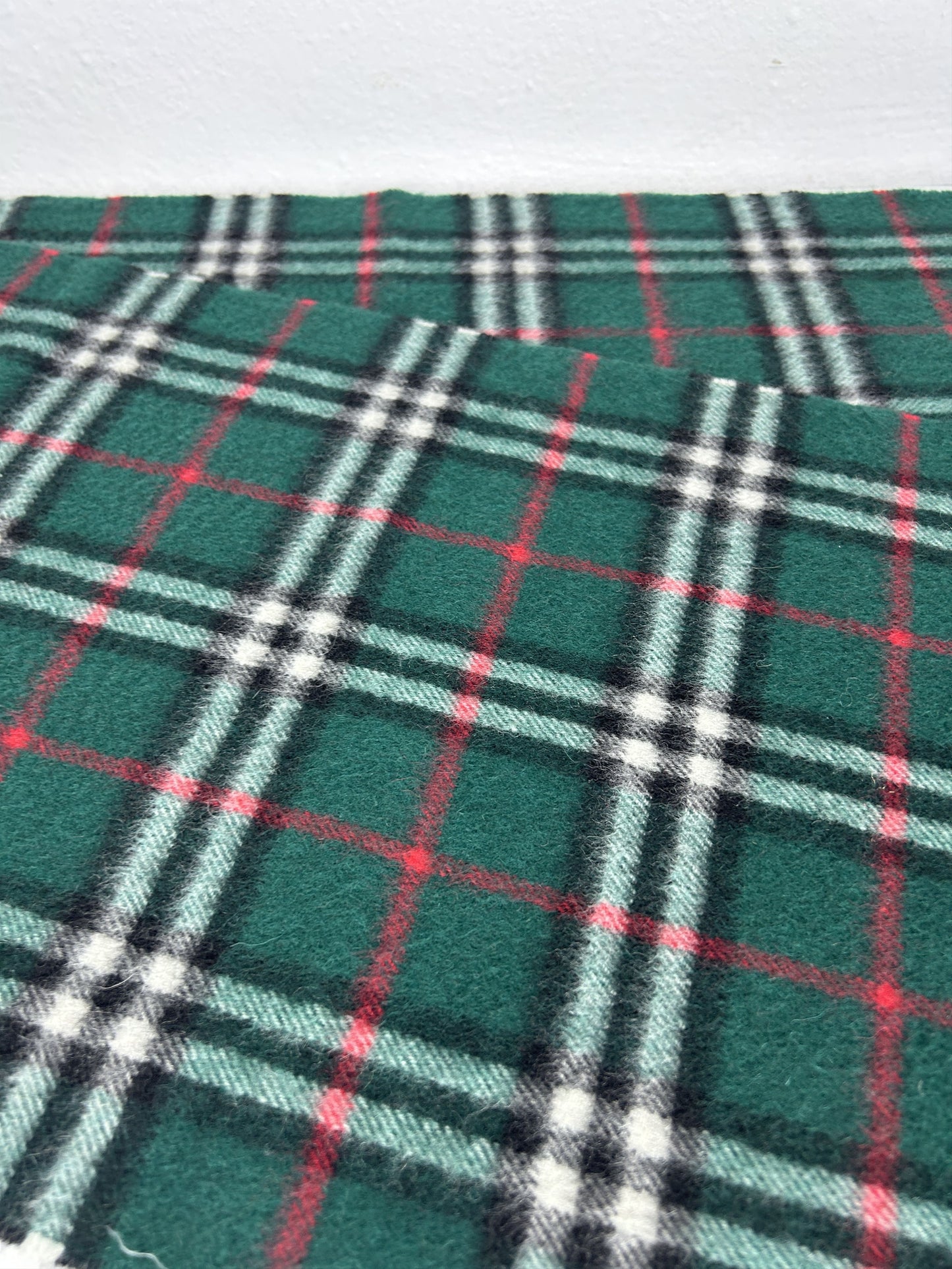 Vintage Burberry green nova check cashmere scarf