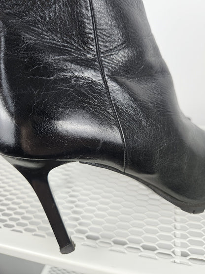 Miu Miu stiletto high heel ankle boots notched sole