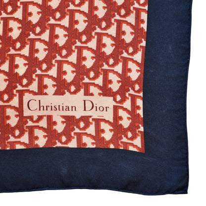 Vintage Dior trotter silk scarf red & navy