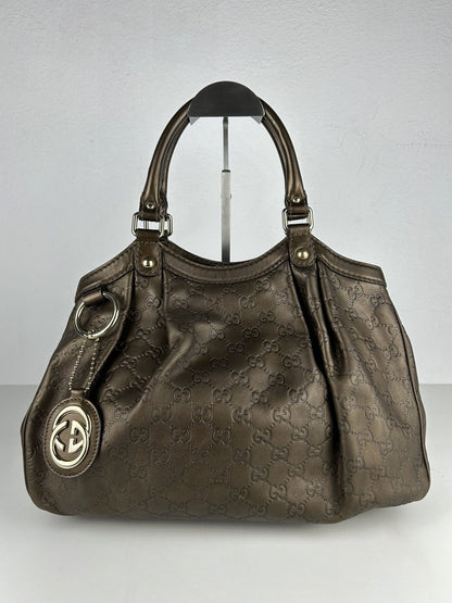 Gucci guccissima sukey medium size leather handbag