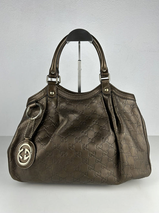 Gucci guccissima sukey medium size leather handbag