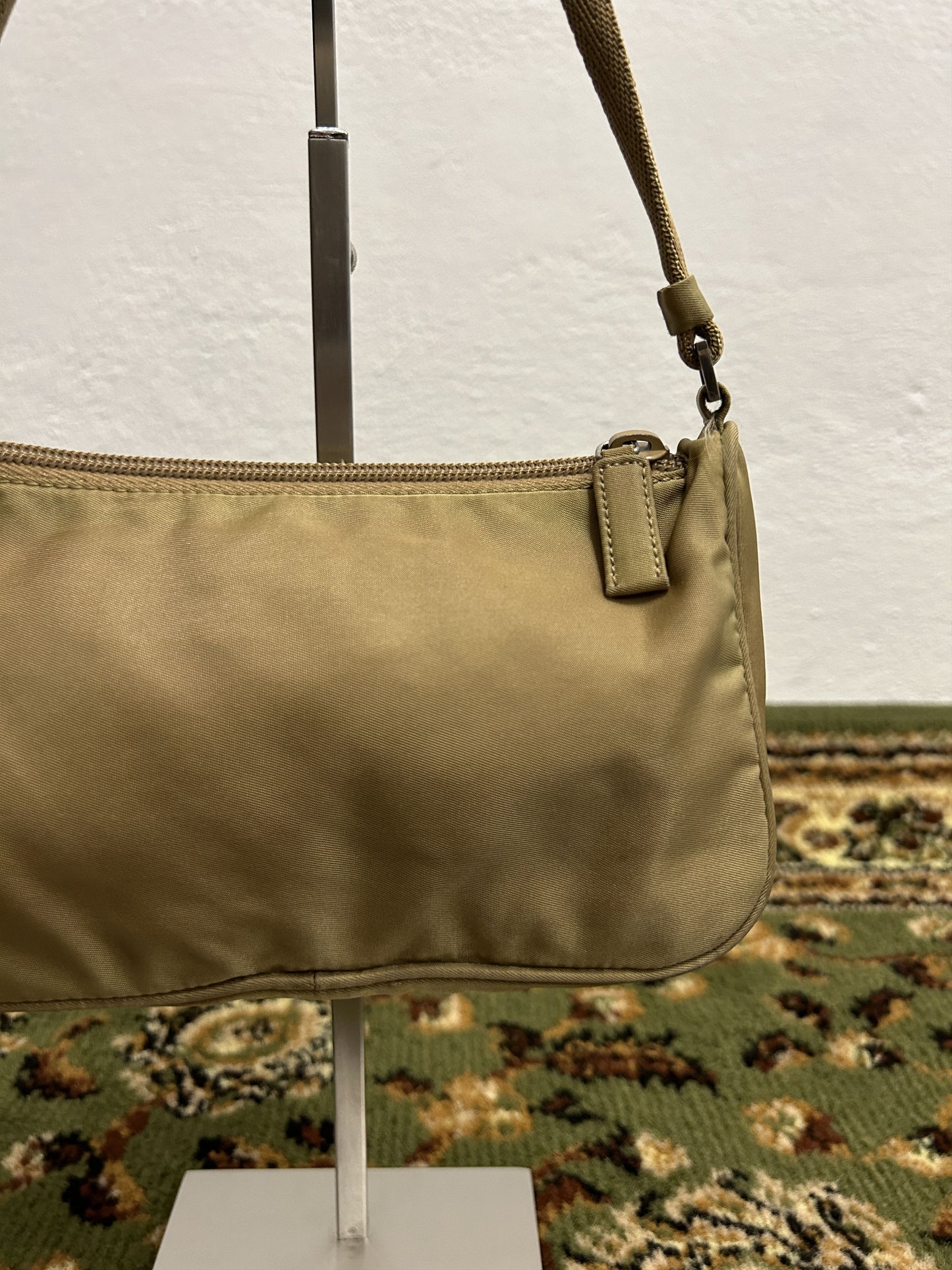 Archive Prada nylon triangle logo mini handbag