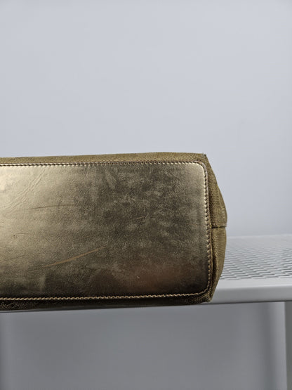 Vintage y2k Gucci gg monogram canvas gold tote bag