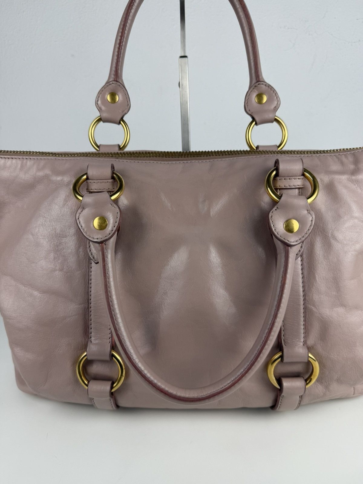 Miu Miu vitello top zip tote bag