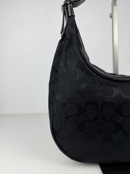 Coach signature jacquard half moon small hobo bag