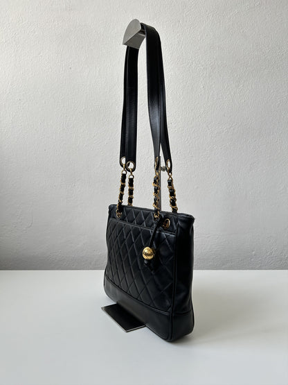 Vintage 90s chanel quilted lambskin matelasse shoulder bag