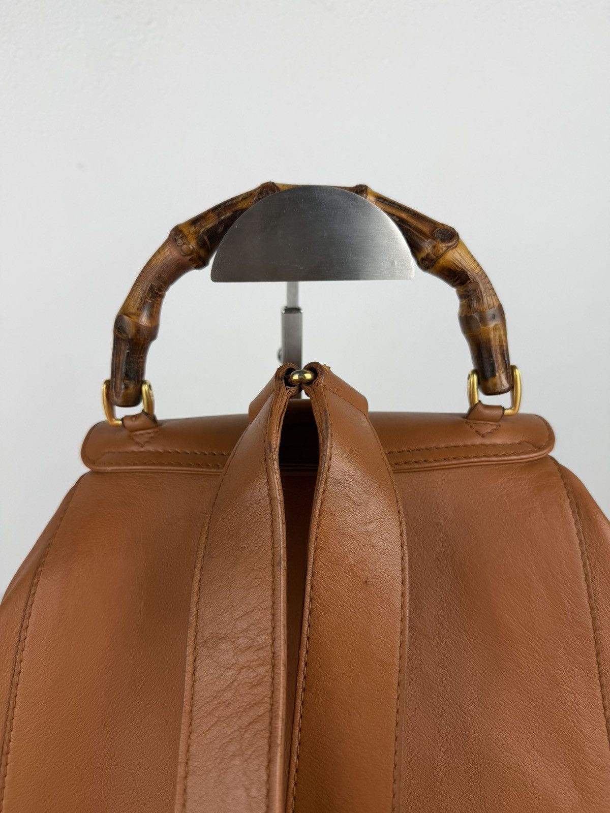 Vintage 80s Gucci bamboo cargo backpack