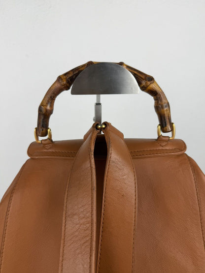 Vintage 80s Gucci bamboo cargo backpack