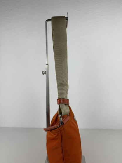 Vintage prada nylon triangle logo shoulder/ crossbody bag