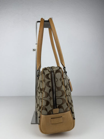 Coach signature canvas and leather satchel