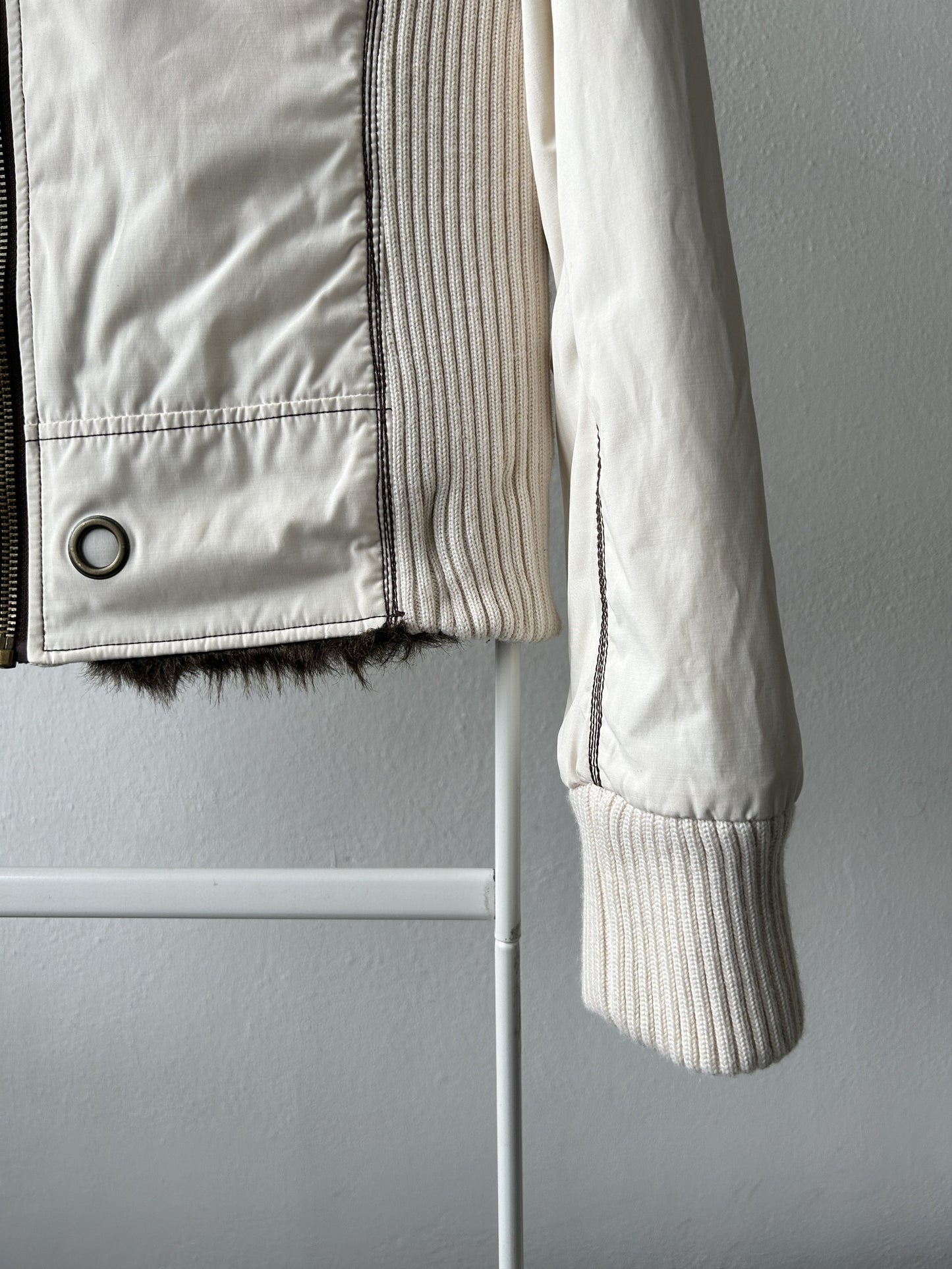 Archive y2k Miss Sixty faux fur lined hooded bomber