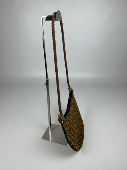 Vintage 80s Dior trotter oblique monogram rope shoulder bag