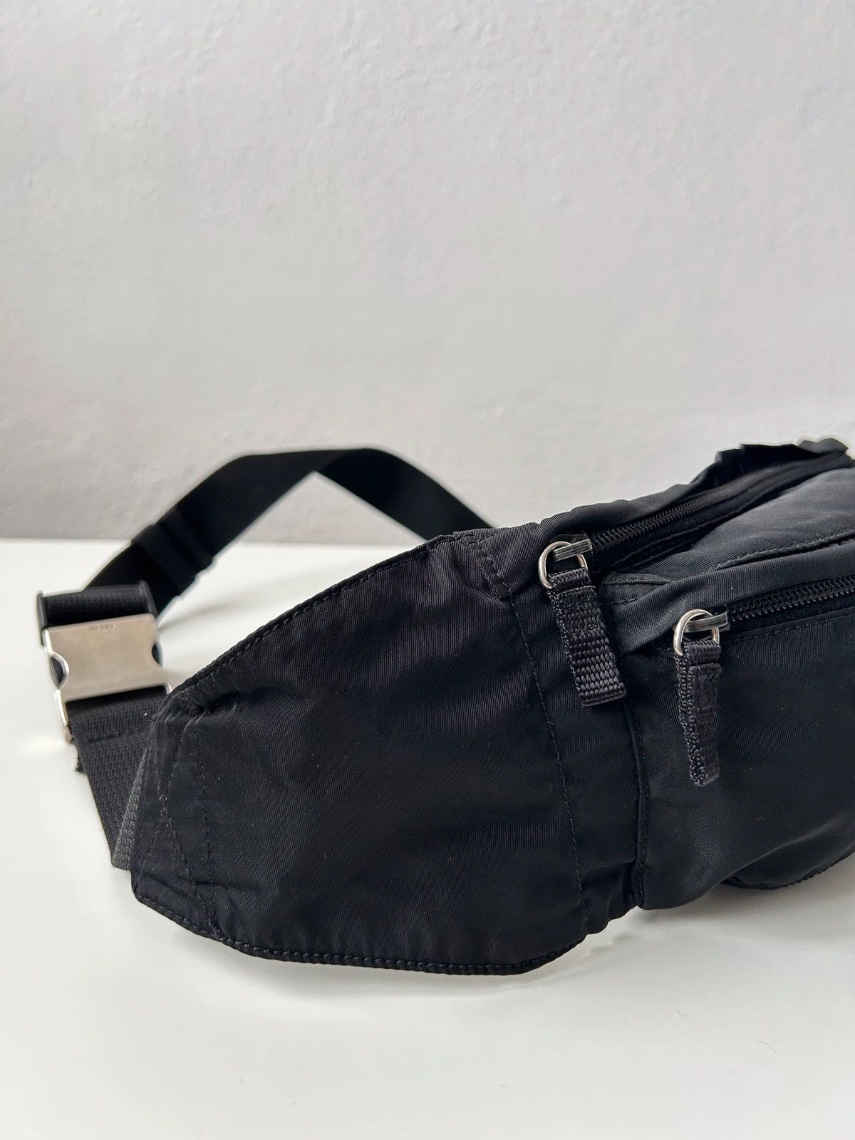 Prada nylon triangle logo waist/ crossbody bag pouch bumbag