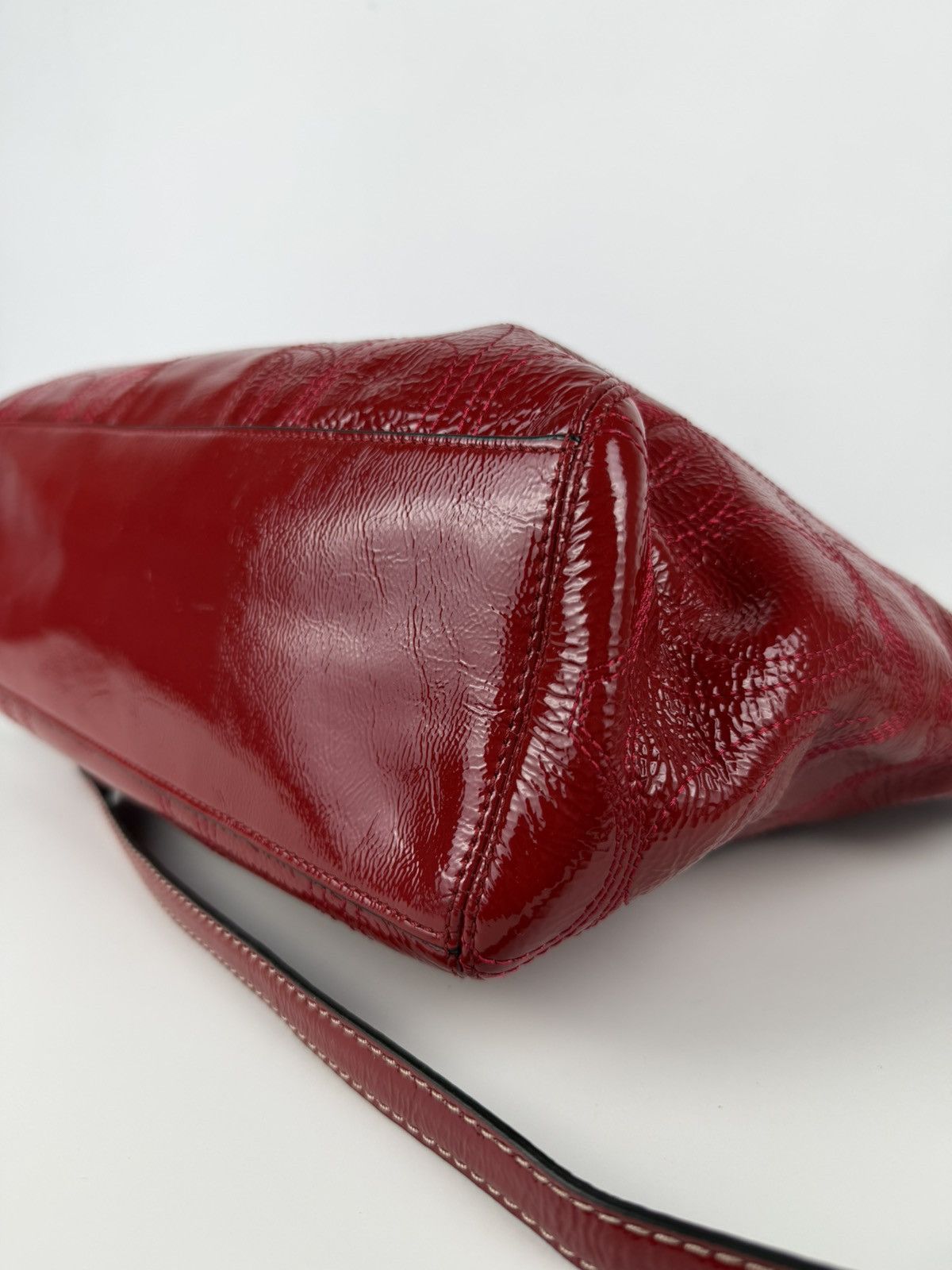 Coach signature patent leather tote bag