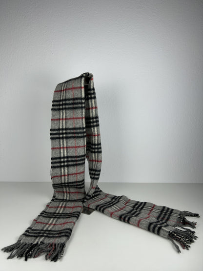 Vintage Burberry gray nova check wool scarf