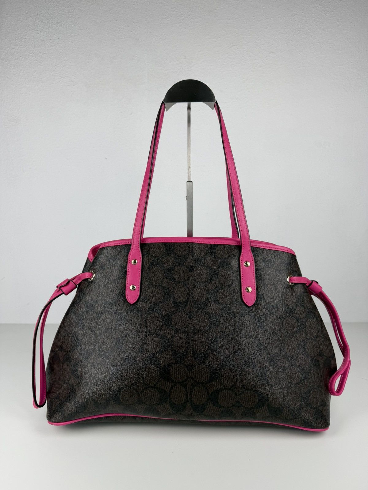 Coach signature coated canvas drawstring carryall tote