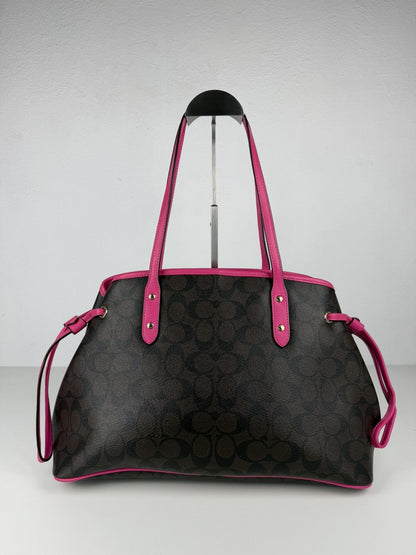 Coach signature coated canvas drawstring carryall tote