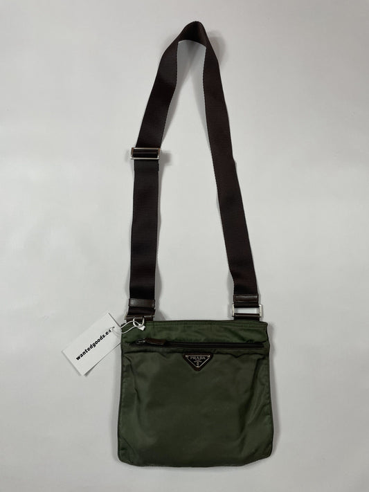 Prada nylon triangle logo small shoulder crossbody bag
