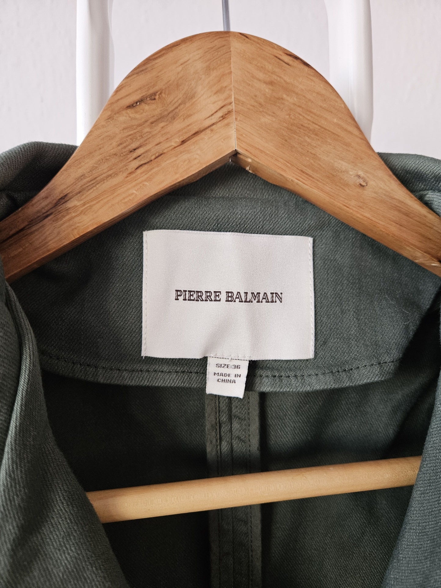 Pierre Balmain raw edge double breasted napoleon coat