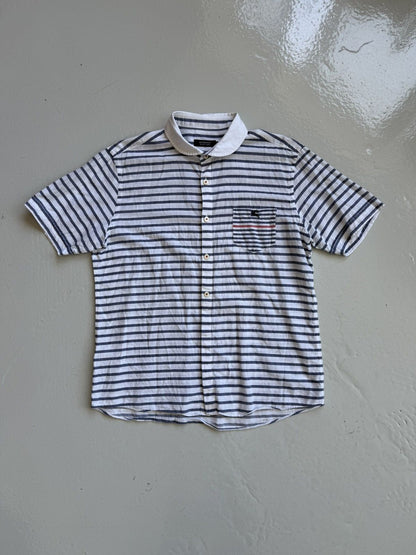Burberry black label striped short sleeve shirt