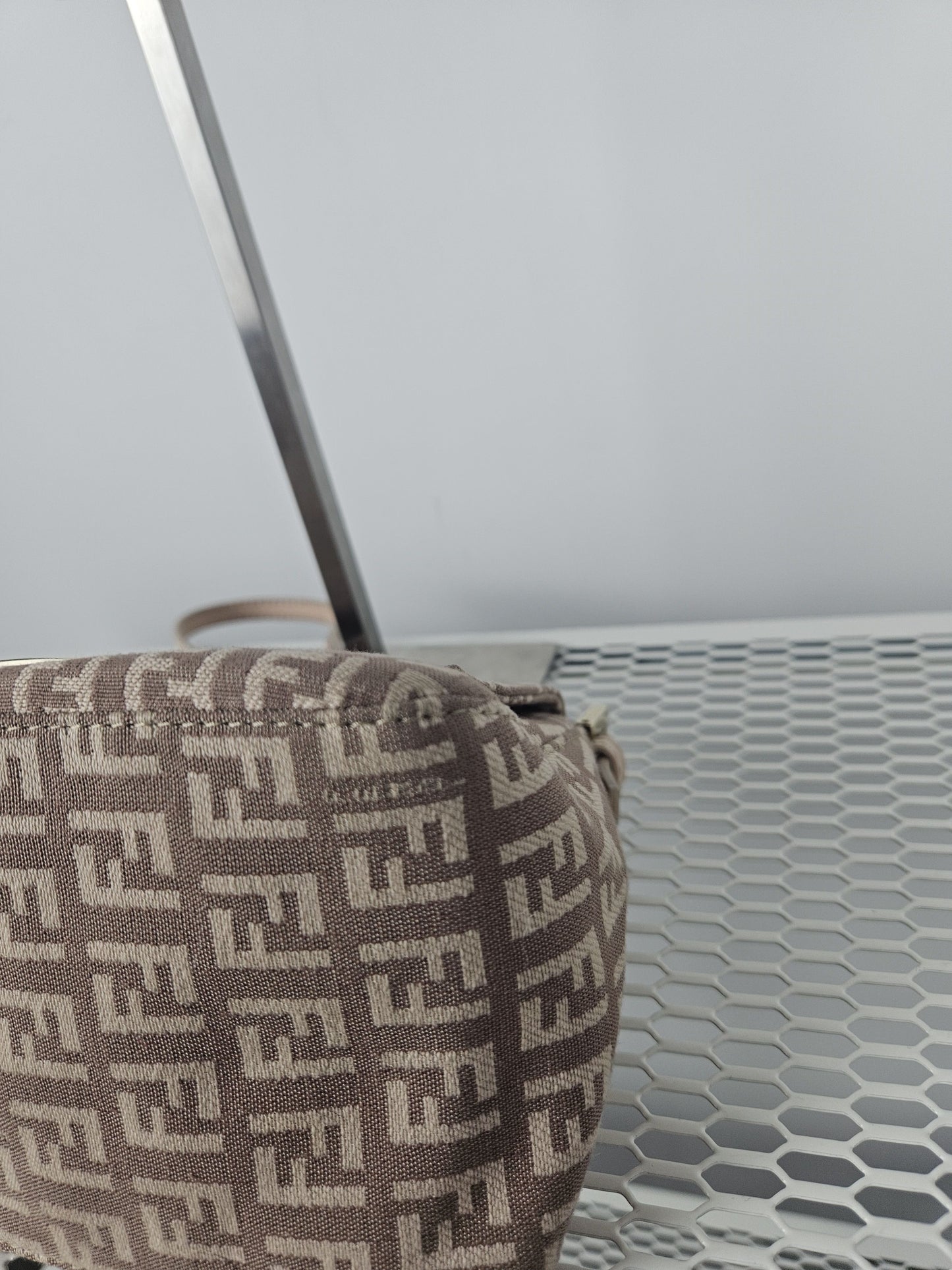 Fendi zucca monogram canvas mini baguette