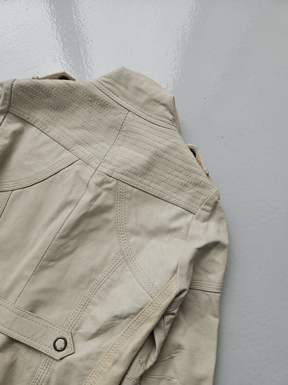 Archive y2k multipocket high collar leather jacket