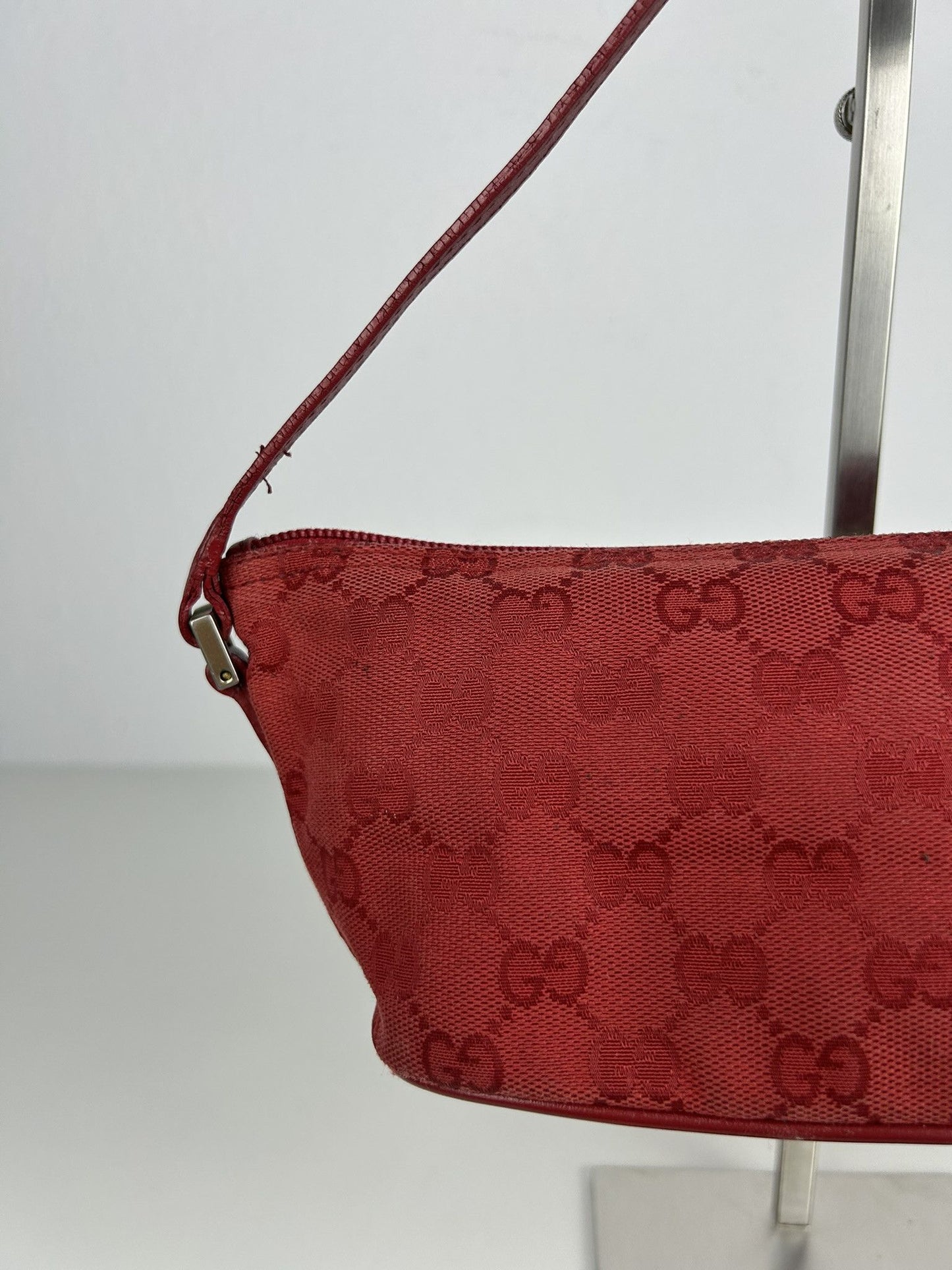 Vintage y2k gucci monogram canvas boat bag pochette