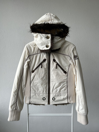 Archive y2k Miss Sixty faux fur lined hooded bomber