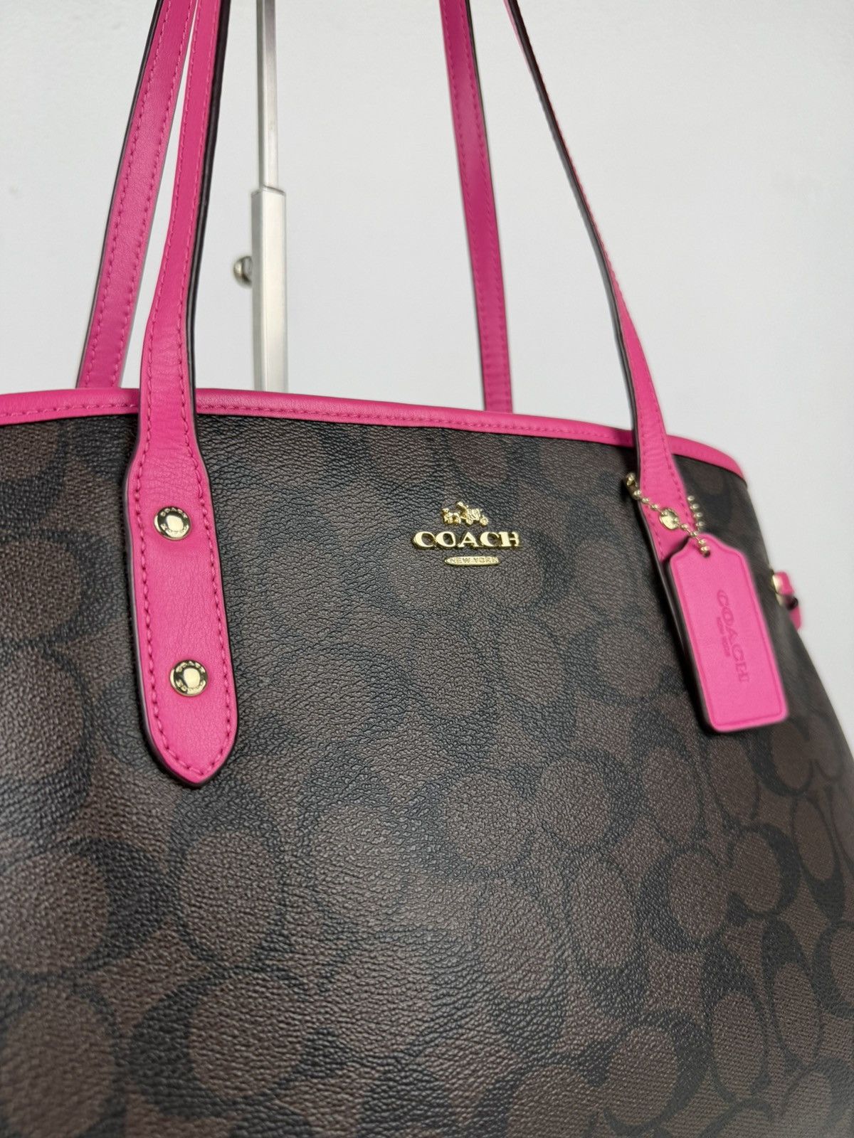 Coach signature coated canvas drawstring carryall tote