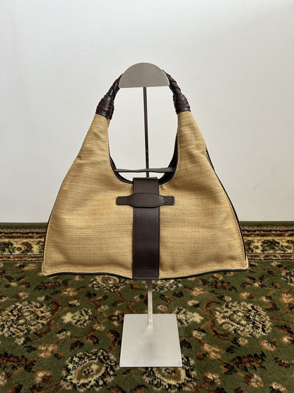 Bottega Veneta intrecciato leather hobo handbag in brown