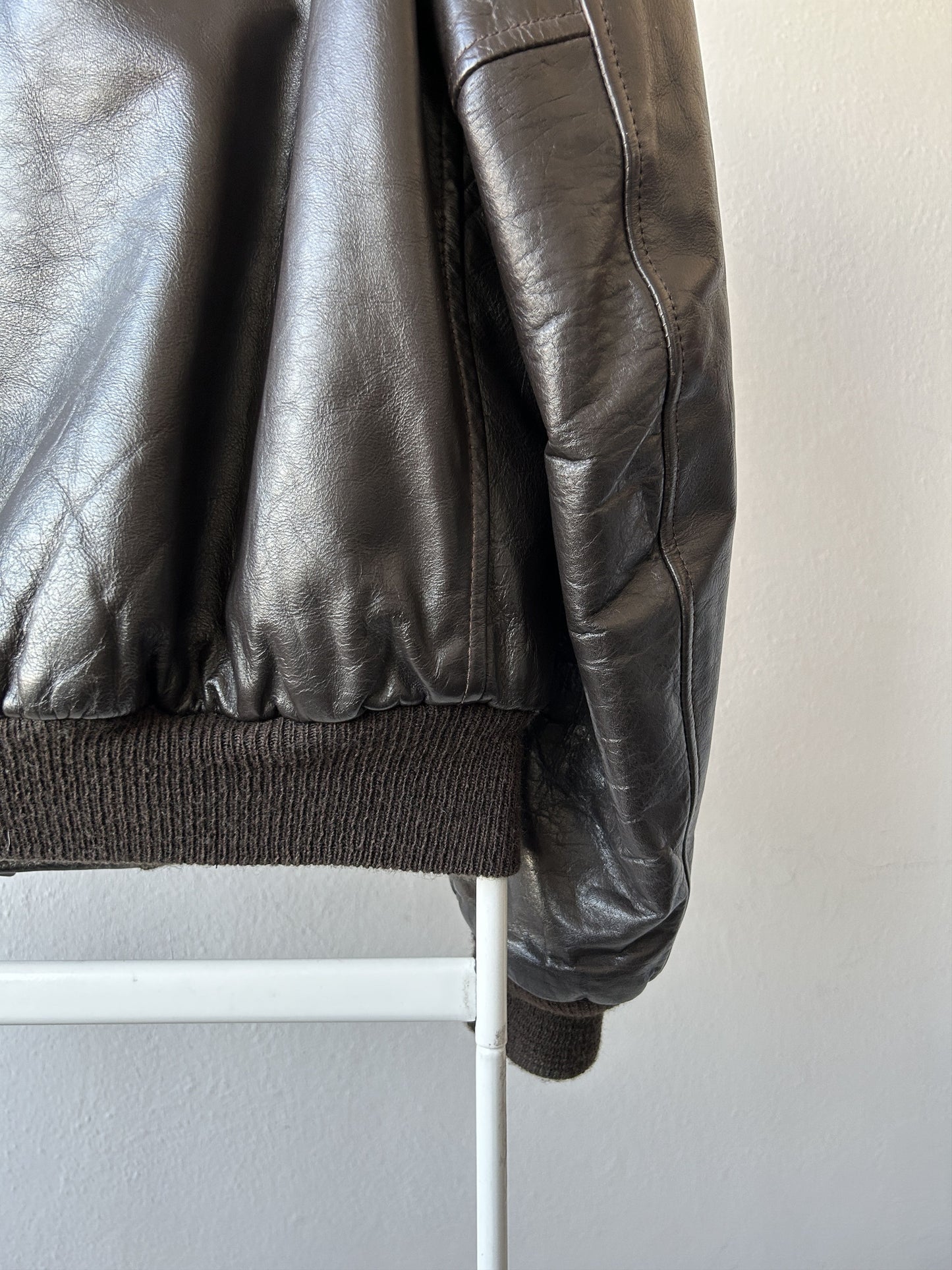 Vintage aviator shearling leather jacket