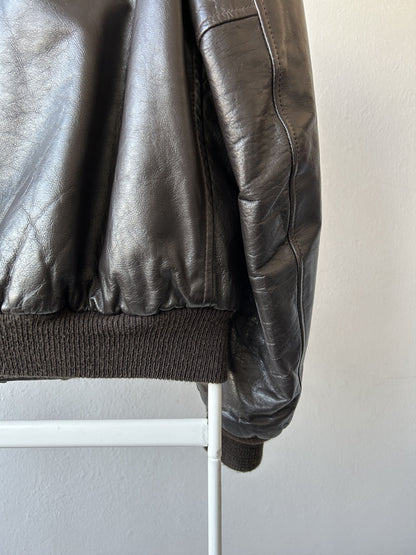 Vintage aviator shearling leather jacket