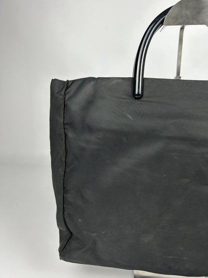 Vintage y2k prada nylon triangle logo plastic handle bag