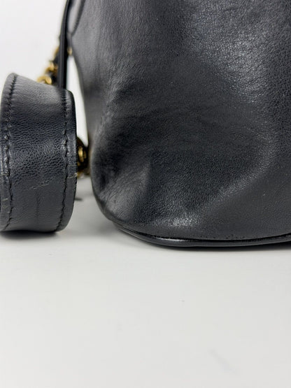 Vintage Chanel lambskin CC logo drawstring bag