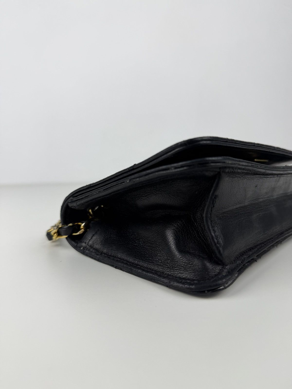 Vintage Chanel CC lambskin mini matelasse full flap