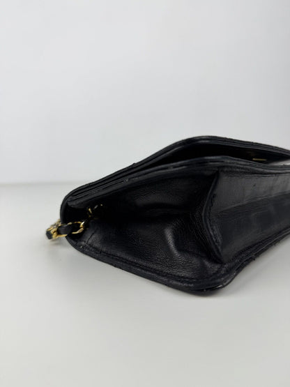 Vintage Chanel CC lambskin mini matelasse full flap