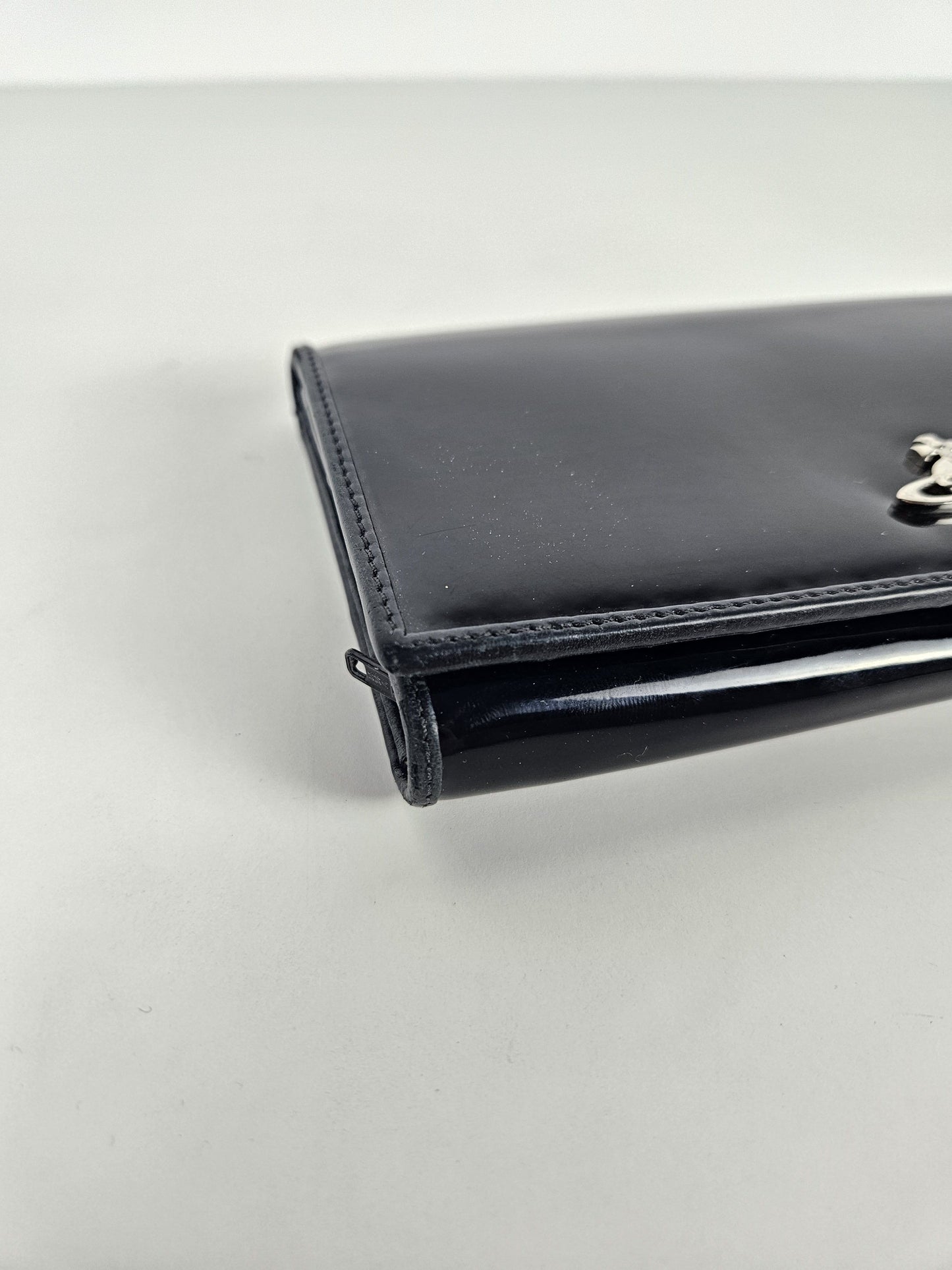 Vivienne Westwood orb black patent leather wallet