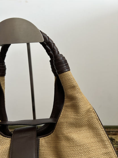 Bottega Veneta intrecciato leather hobo handbag in brown