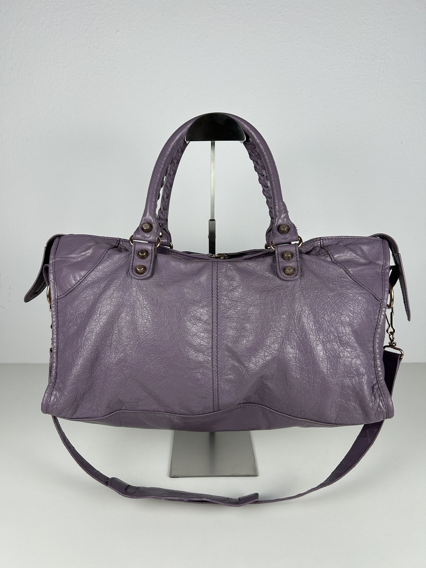 Balenciaga part time giant hardware city bag in lilac