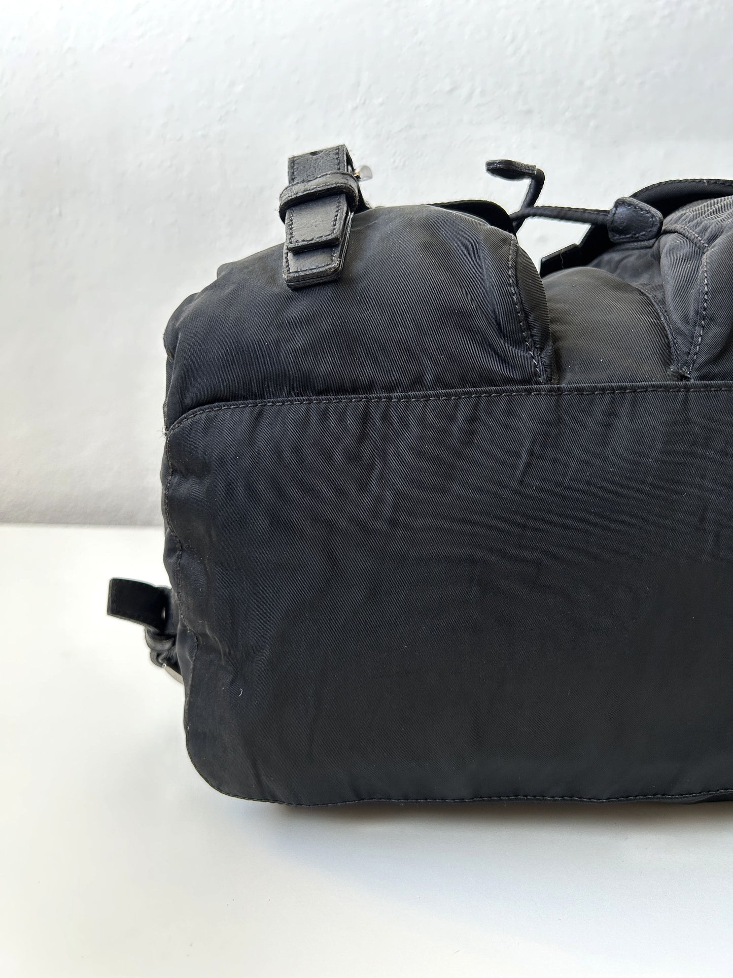 Prada nylon triangle logo cargo backpack