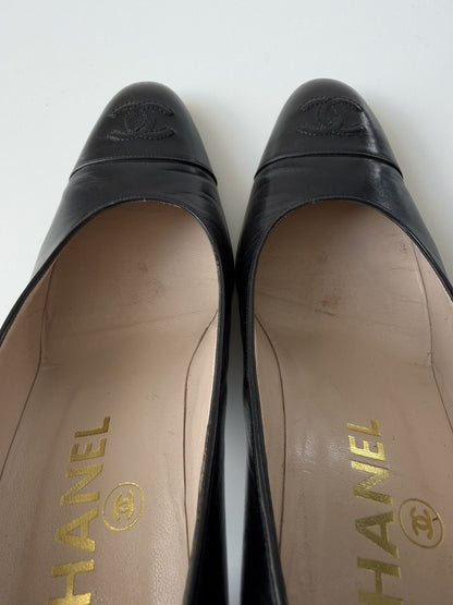 Vintage chanel CC logo block heels