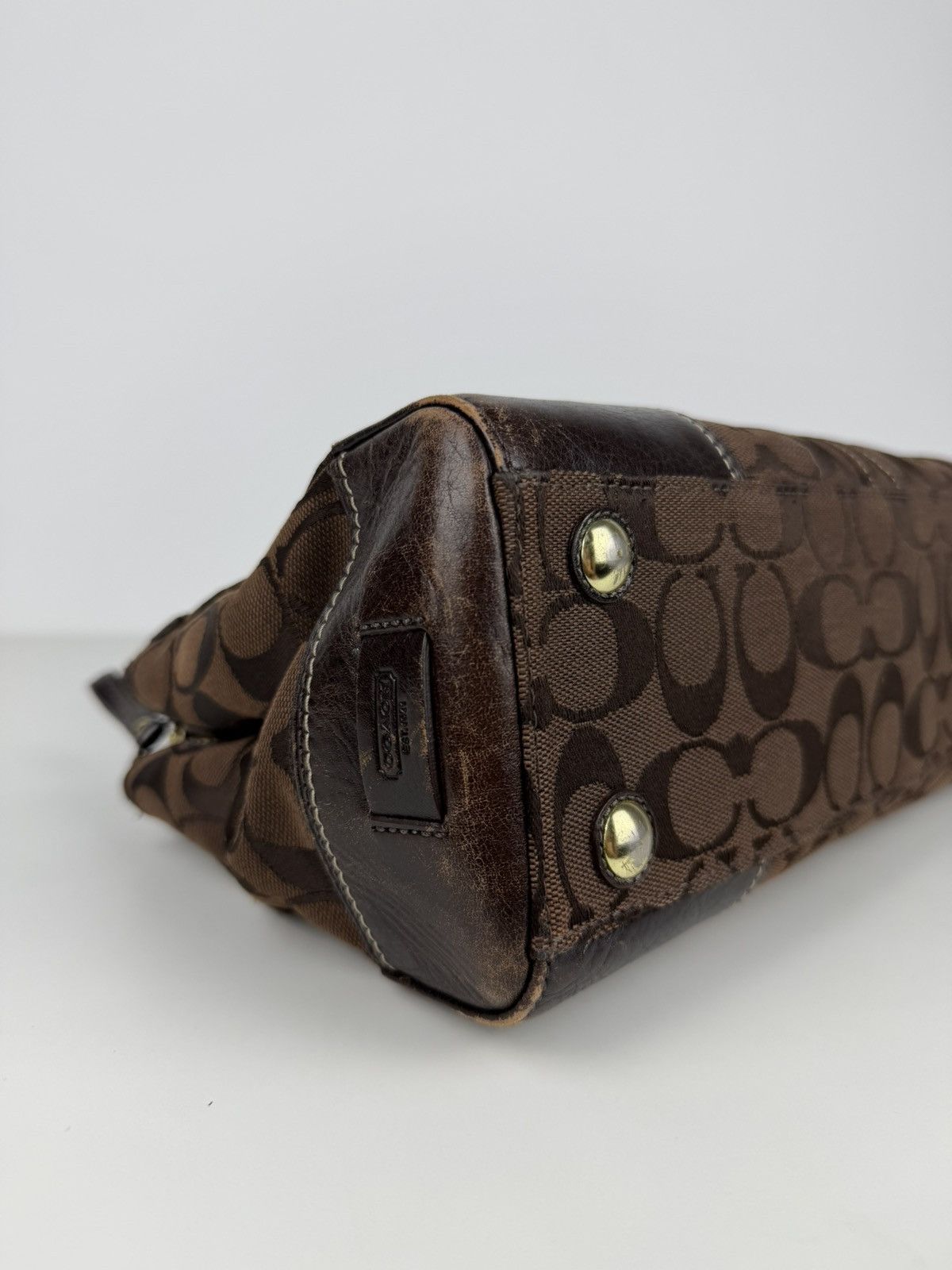 Coach hamptons carryall signature tote with flower charm