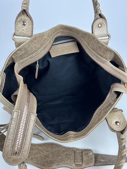 Balenciaga giant hardware city bag in beige