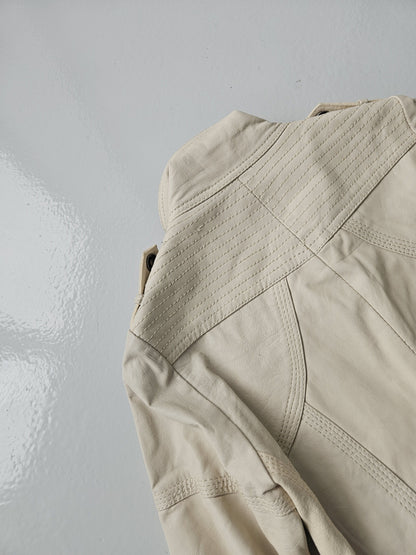 Archive y2k multipocket high collar leather jacket