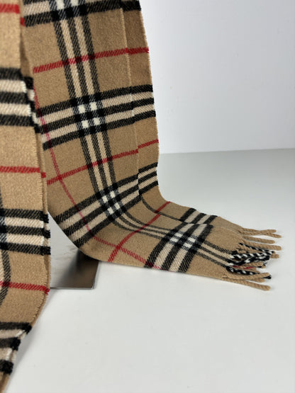 Vintage Burberry nova check merino wool and cashmere scarf